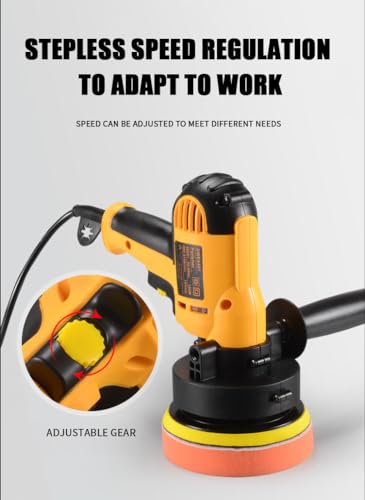 110V 600W Dual-Action Polisher - Variable Speed Random Orbital Buffer Machine for Cars, Boats, Floors - Professional Detailing Kit with 5" Pads (600-3700 RPM) for Waxing, Polishing & Paint Correction