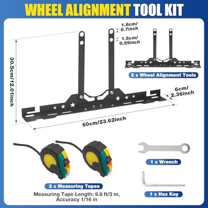 Loyala Wheel Alignment Tool 2 PCS Toe Alignment Tool Plates with 2 Measuring Tapes Camber Alignment Tool for Automotive Truck SUVs RV Tire Repair Home Use Automotive Tools