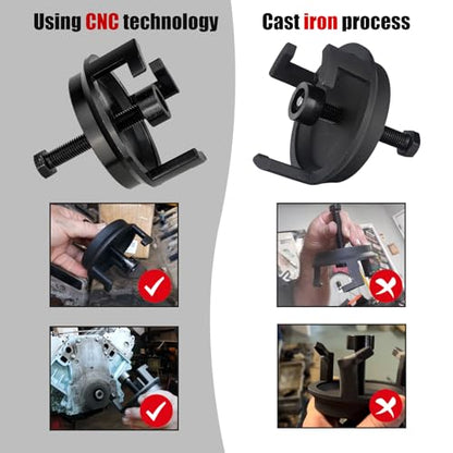 3mirrors 25264 Harmonic Balancer Puller Compatible with GM Chevy Jeep Chrysler Dodge, LS Crank Pulley Puller, Remove Harmonic Balancer without Tapped Holes, Replacement Engine Quickly