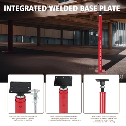 Floor Joist Jack, 19"- 36"(1'7"-3) Height Range Adjustable Floor Joist Jack House Jack Post,Telescoping Jack for Temporary Support for Leveling,4400 lbs Height Capacity(Each)-2Pack - size: 2PACK