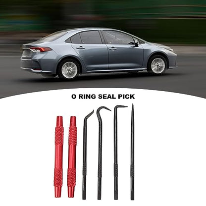KIMISS 2 Sets Pick and Hook Set O Ring Pick Carbon Steel Easy to Grip Efficient Fast Oil Seal Puller Removal Tool for Cars