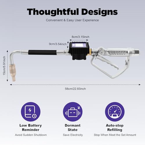 Electronic Oil Metering Gun, Digital Oil Control Valve Meter Nozzle, Pneumatic Oil Gun Quantitative Fueling Gun Oil Gun with Gauge, Control Valve Fuel Oil Transfer Gun - color: Style-A