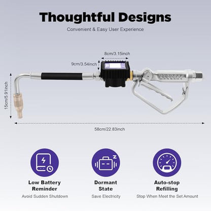 Electronic Oil Metering Gun, Digital Oil Control Valve Meter Nozzle, Pneumatic Oil Gun Quantitative Fueling Gun Oil Gun with Gauge, Control Valve Fuel Oil Transfer Gun - color: Style-A