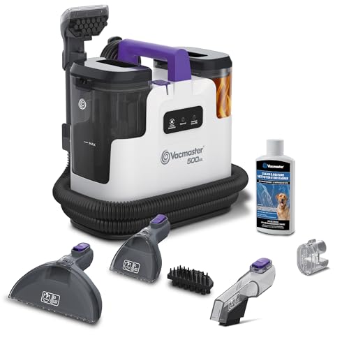 Vacmaster 500 Series Heated Carpet & Upholstery Spot Cleaner Machine | 16Kpa Power Suction with Versatile Tools for Pets, Area Rugs and Couches - SCB1001H 0101 - color: Purple