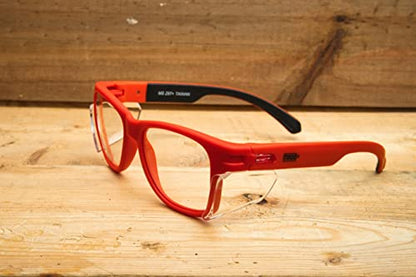 MAGID Y50 Safety Glasses for Construction | Red Frame — 1 Pair, Clear Lens | Side Shields, ANSI Z87.1+, Anti-Fog, Scratch-Resistant, 99.9% UV Protection, Polycarbonate Lens - color: Clear Lens | Red Frame, size: 1 Pair
