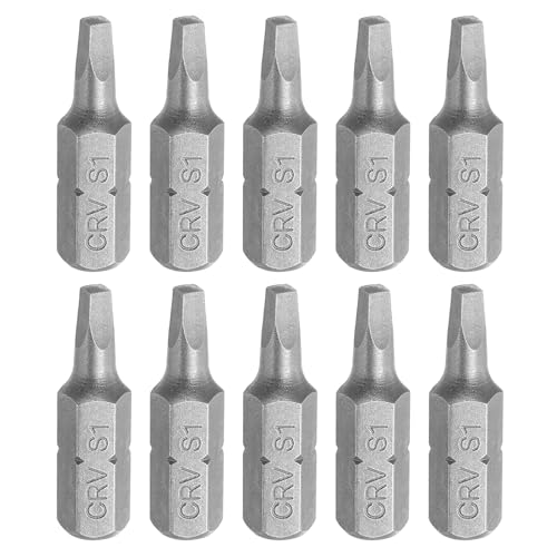 HARFINGTON 10pcs Square Head Screwdriver Bits 1/4" Hex Shank SQ1 Head 1" Length CR-V Steel Screw Driver Drill Bit for Repair Work Electric Screw Driver - size: SQ1