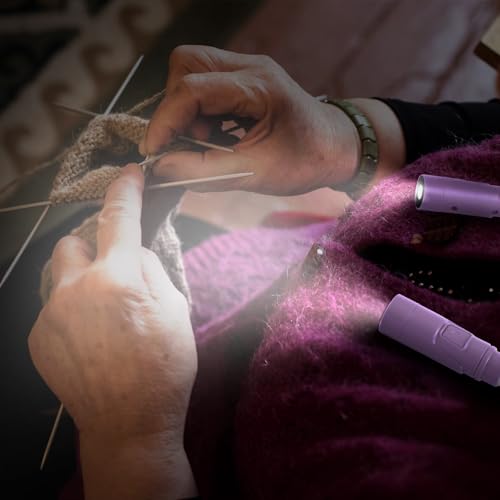 LUXJET Book Light for Reading at Night, Neck Reading Light for Books in Bed, 4 LED Bulbs, Hands Free, 3 Adjustable Brightness, 80-hr Lasting Rechargeable Lamp for Knitting, Camping, Repairing - color: Purple