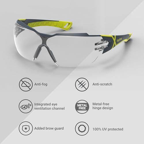 HexArmor MX300 Safety Glasses | Anti-Fog | ANSI Z87+ | 100% UV Protected - color: Clear Trushield 2sf