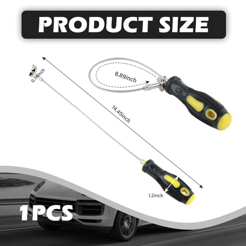 Magnetic Oil Drain Plug Removal Tool,14.45" Flexible Car Oil Plug Removal Tool with Anti-Slip Handle as Oils Change Tools,Anti Scald Magnetic Drain Plugs Removals Tools