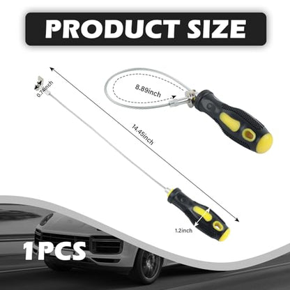 Magnetic Oil Drain Plug Removal Tool,14.45" Flexible Car Oil Plug Removal Tool with Anti-Slip Handle as Oils Change Tools,Anti Scald Magnetic Drain Plugs Removals Tools