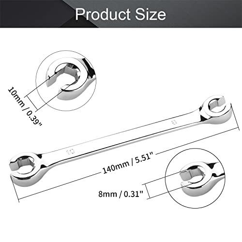 Utoolmart Flare Nut Wrench, 8mm x 10mm Metric Double Open End, 3Pcs - color: 3pcs, size: 8x10mm