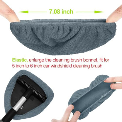 XINDELL 5 Pack Microfiber Pads – Replacement Heads Cover for Xindell Windshield Cleaner Tools. Washable & Reusable Triangle Pads (Grey). Fits Window Reach Tool - Handle Not Included - color: Grey