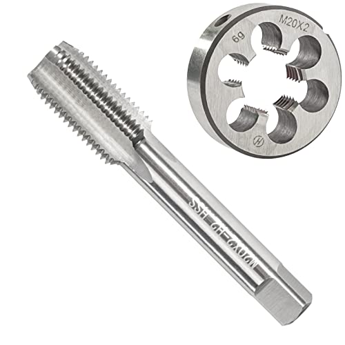 M20 x 2.0 Metric Tap and Die Set, M20 X 2.0mm HSS Machine Thread Tap and M20 X 2mm Alloy Tool Steel Round Thread Die Right Hand - size: M20x2mm