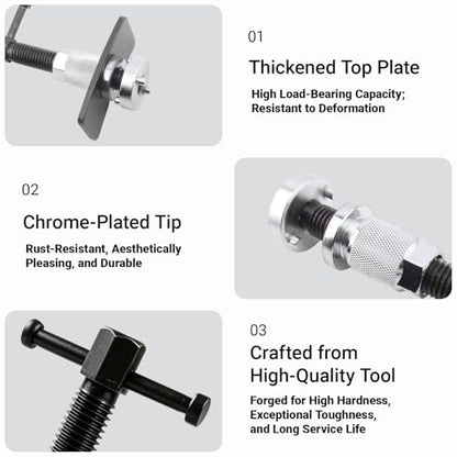 Brake Caliper Piston Tool, Disc Brake Wind Back Tool with 2 Adapters (38mm & 28mm), CR-V Steel Rear Brake Pad Replacement Tool Precision Thread Brake Piston Wind Back for Cars SUVs Trucks