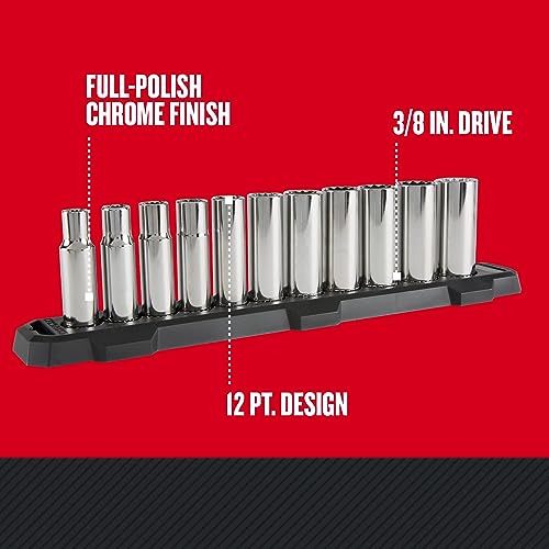 CRAFTSMAN Deep Socket Set, 1/2-Inch Drive, SAE, 12-Point, 11-Piece (CMMT12048) - style: SAE