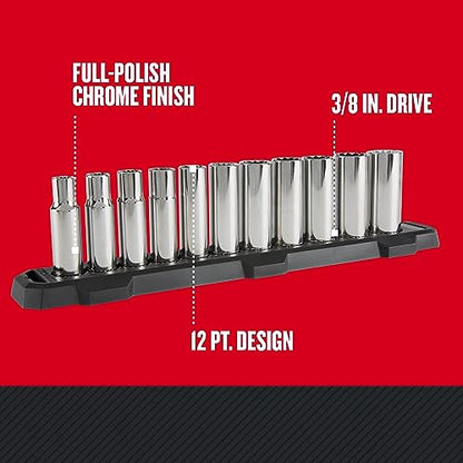 CRAFTSMAN Deep Socket Set, 1/2-Inch Drive, SAE, 12-Point, 11-Piece (CMMT12048) - style: SAE