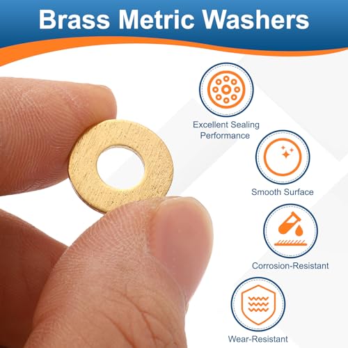 PATIKIL M8 Brass Flat Washer, 50 Pcs 8mm ID 14mm OD 1.5mm Thick Metric Washers Metal Sealing Gasket Ring for Screws Bolts Factories Home Outdoor Projects - size: M8 x 14 x 1.5mm