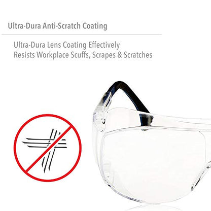 Honeywell Uvex Ultra-Spec 2001 OTG (Over-the Glass) Visitor Specs Safety Glasses with Clear Ultra-Dura Anti-Scratch Lens (S0112)