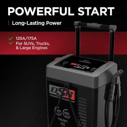 Schumacher Electric DSR Pro Series 12V / 24V Battery Charger & Engine Starter - Heavy Duty Wheeled Battery Charger - 250 Peak Amps - for Cars, Tractors, Boats & More - DSR123 - style: DSR123