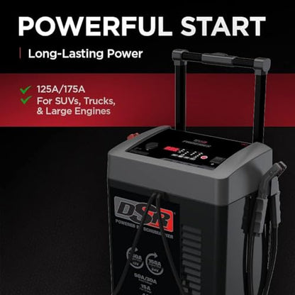 Schumacher Electric DSR Pro Series 12V / 24V Battery Charger & Engine Starter - Heavy Duty Wheeled Battery Charger - 250 Peak Amps - for Cars, Tractors, Boats & More - DSR123 - style: DSR123