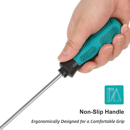 Extra Long Phillips & Flat Screwdriver Set 300mm, Fixinus 12-Inch Long Flat Blade & Cross-Head Design, 6mm Tip Magnetic Screwdriver with Rubber Handle - color: Black & Green