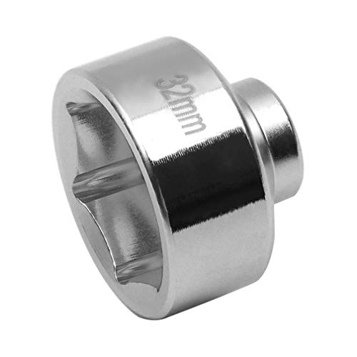 32mm Socket for GM,Volkswagen,Pontiac Chevrolet,Saturn, Pontiac, Saab, Steel Oil Filter Wrench, 3/8" Drive 6-Point Filters Cap Removal Tool