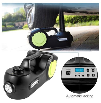 Electric Car Jack 5 Ton Hydraulic, Impact Wrench Kit - LED Lift Jack for Trucks & Sedans, 135-360mm Range, Car Repair Tool