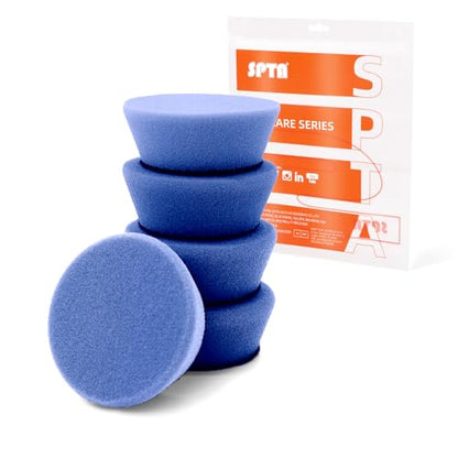 SPTA PRO Blue Mini High-Cut Foam Polishing Pad Sets, 5Pcs 2inch/50mm Sponge Polishing Buffing Pads, Car Foam Detail Polishing Pad Kit for Car Detail Polishing, Small Area Polishing -FF202-5 - color: 5Pcs Blue Moderate-Cut Pad, size: 2 Inch (50mm)