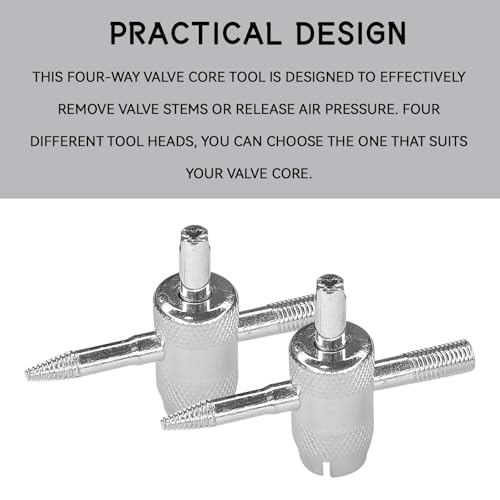 4 Way Tire Valve Stem Core Removal Tools, 4-in-1 Tyre Air Valve Stem Puller Remover and Installer Repair Kit, Multifunctional Tire Valves Core Removal Tool Wrench for Car Motorcycle Bicycle（1PCS） - size: 1PCS