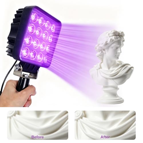 Handheld 300W UV Curing lamp Handle UV lamp, Glue Plate lamp Flaw Detection lamp for Curing Photosensitive Resin lamp 365nm/395nm/405nm UV Light for Curing (32W 395nm)