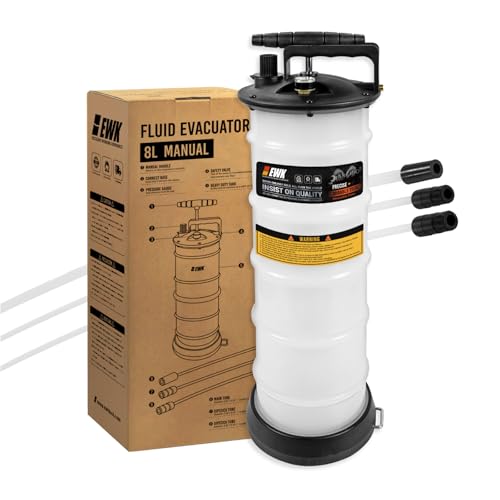 EWK 8L Heavy Duty Manual Oil Extractor Change Pump, Fluid Extractor with Reinforced Tank, Oil Change Pump for Auto Car, Boat, Motorcycle - size: 8L (With Reinforced Tank)
