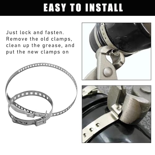Dickno 10 PCS CV Boot Clamps Kit, 5PCS Small and 5PCS Large Stainless Steel Adjustable Drive Shaft Axle Boot Clamp Kit, Car Accessory Universal CV Boot Clamps Tool for Most Cars