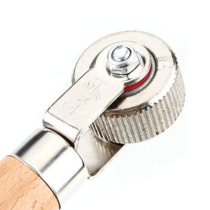 Dioche Tire Patch Roller Car Wheel Wooden Handle Tire Patch Repair Tool with Ball Bearing Roller for Efficient Repairs (M) - size: M