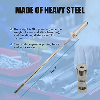 CMTOOL CV Axle Removal Tool Kit, 10 Pounds, Heavy Duty Slide Hammer Puller Set with 63mm&48mm CV Joint Fork Removing Adapter