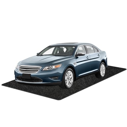 Non-Slip Garage Floor Mat for Under Car, 7'4"x17' Extra Large Absorbent Oil Garage Parking Mat, Waterproof Backing, Reusable, Washable, Protects Floor from Snow, Rain and Mud for Cars - size: 7'4"x17'