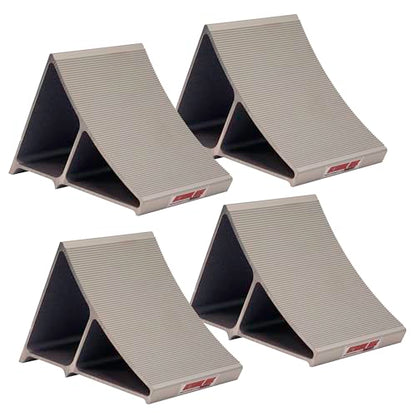 Extreme Max 5001.6798 Premium Lightweight Aluminum Wheel Chock with Ribbed Slope and Grip Teeth - Anti-Slip Claw Base for Trailers, RVs & 5th Wheels, Set of 4 - style: Set of 4
