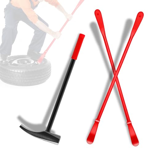 Tire Bead Breaker Tool with Tire Hammer and 2Pcs 38inch Tire Iron Bars for Tire Changing Tool Tire Changer Kit - style: Tire Hammer+L Tire Bar+L Tire Bar