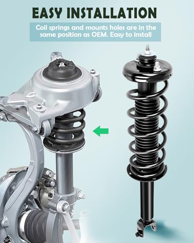SCITOO Front Complete Struts Assembly Shock Absorber for Acura TL 2009-2014,for Acura TSX 2009-2014 Automotive Replacement Struts 15011 172692L 172692R - Set of 2