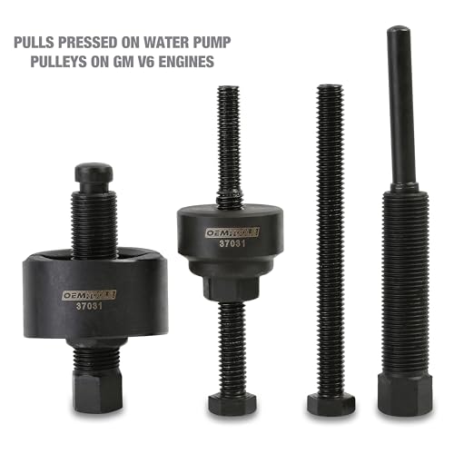 OEMTOOLS Power Steering Pulley Puller and Installer Kit, Removes and Installs Power Steering Pump Pulleys on Most Domestic Vehicles, Ford, GM, VW, 37031 Green Case