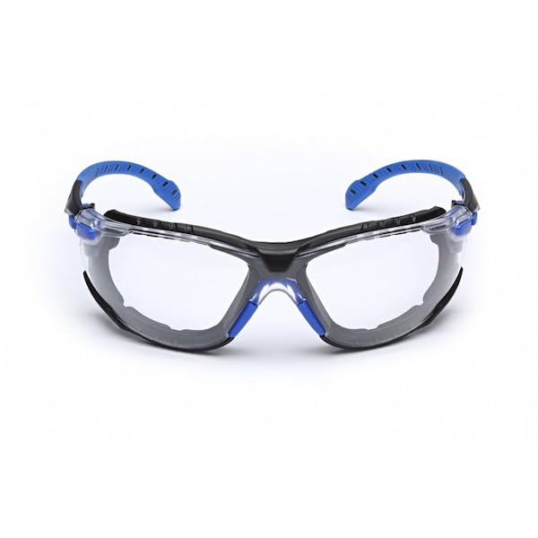 3M Safety Glasses, Solus 1000 Series, ANSI Z87, Scotchgard Anti-Fog, Clear Lens, Green/Black Frame, Removable Foam Gasket and Strap - size: Single, style: Clear Lens, Green/Black Frame With Gasket