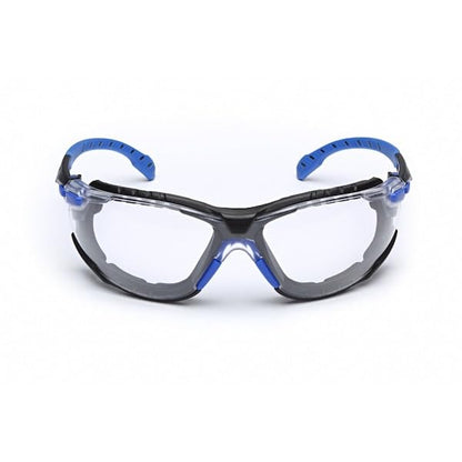 3M Safety Glasses, Solus 1000 Series, ANSI Z87, Scotchgard Anti-Fog, Clear Lens, Green/Black Frame, Removable Foam Gasket and Strap - size: Single, style: Clear Lens, Green/Black Frame With Gasket