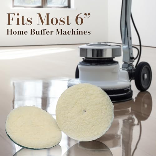 Koblenz Lambswool Pads with Foam Backing, Fits Most 6" Home Floor Buffer Machines, Two Polishing Pads with Two Plastic Replacement Retainer Clips, 45-0102-9 (Pack of 12) - size: (Pack of 12)