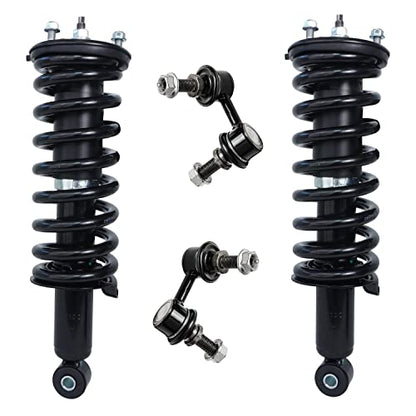 Detroit Axle - Front Struts Sway Bars for 2005-2012 Nissan Pathfinder, 05-15 Xterra, 2 Struts w/Coil Spring 2 Front Sway Stabilizer Bars 2006 2007 2008 2009 2010 2011 Replacement Ready Strut Shock - size: 10061-4/Sway Kit