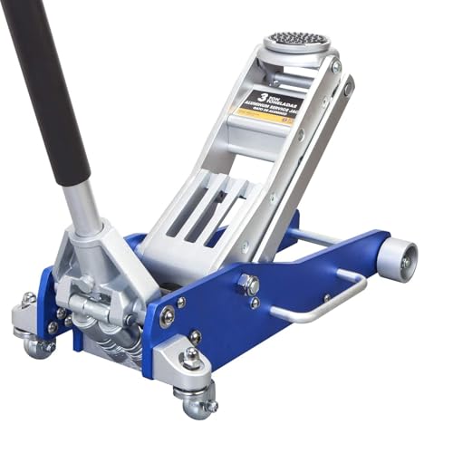 Big RED AT830003XLUR Economic Aluminum Quick Lift Low Profile Garage Jack, 3 Ton (6000 lb), Blue - size: 3 Ton BLUE, style: Aluminum