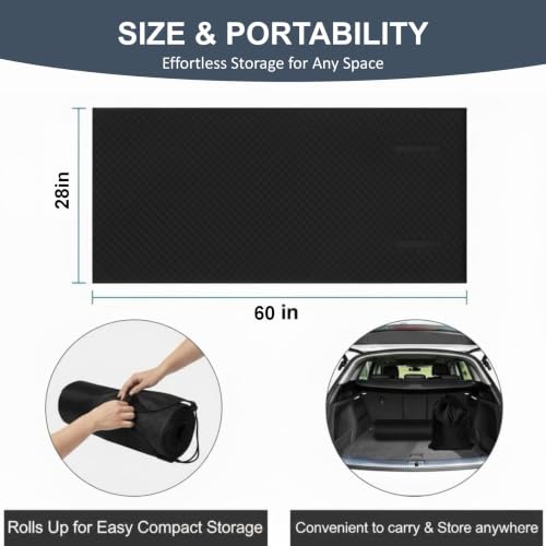 Magic Rolling Creeper Mat – Upgraded Heavy-Duty 2.5 lbs, Under Car Repair Mat with Thicker Denser Material, 60"x28" Portable Foldable Mechanics Rolling Pad, Storage Bag Included for Low Clearance