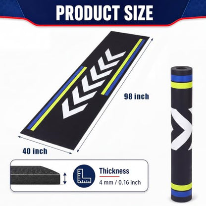 Drydiet 98 x 40 Inch Motorcycle Mat Garage Floor Rug Washable Parking Mats for Garage Floors Non Slip Oil Absorbent Pad Rubber Backing Layer Protects Floor from Spills Drips(Arrow Style) - size: 3'4" x 8'2", style: Arrow Style