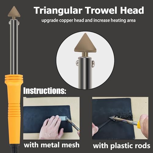 Plastic Welder,2 in 1 Plastic Welding Kit,Hot Stapler Car Bumper Repair Kit | SONNLER 1000PCS Hot Stapler For Car Bumper Crack Repair with Iron , Rods, Metal Mesh, Abrasive Paper, Aluminum Tape - color: Black
