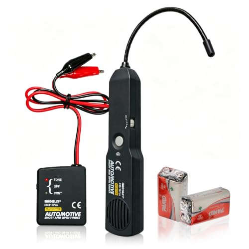 allsun EM415Pro Automotive Circuit Tracer, DC 6-42V Wire Tracker Tool | Trace hidden wires, breaks and shorts with audio signals, flexible probe and sensitivity control for vehicle testing