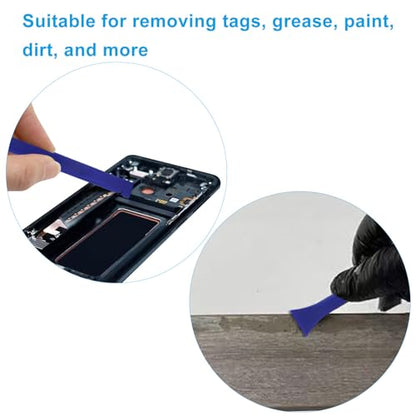 Plastic Scraper Tool 9 Pieces Non-Scratch Cleaning Kit for Tight Spaces, Remove Stickers Labels Oil Stains Food Dirt(Blue) - color: Blue