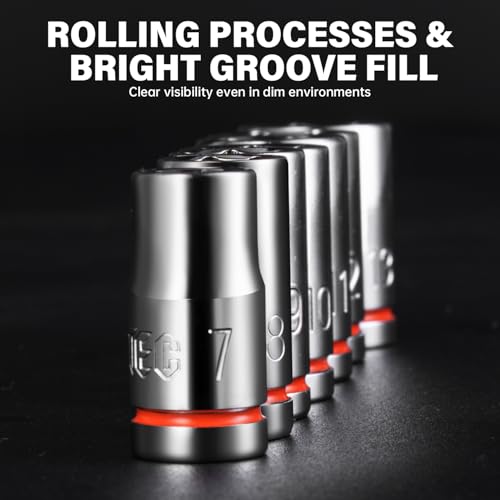 20-Piece 1/4" Drive Shallow Socket Set, SAE/Metric - size: 20pcs Shallow
